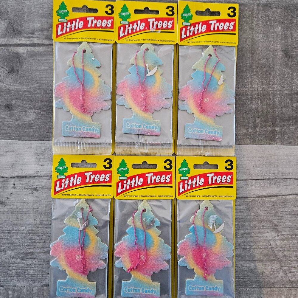(6) Little Trees Cotton Candy 3-Pack Car Air Freshners = 18 total Fresheners